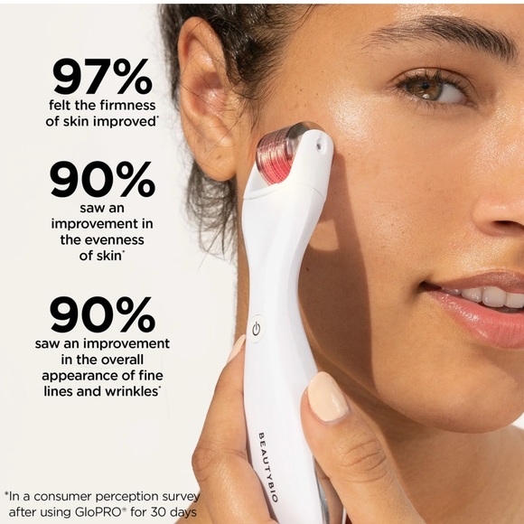 BeautyBio GloPRO Facial Microneedling Tool w Face Eye Body Attachments - Picture 5 of 6